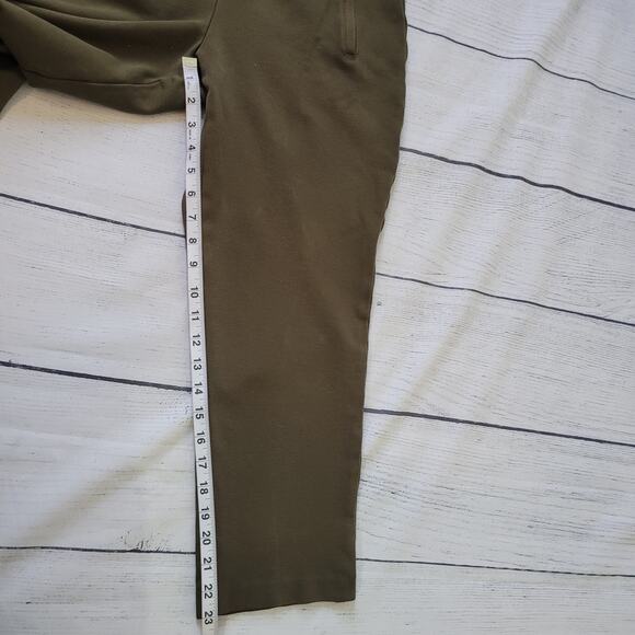 Chico's Size 2 US 12 Juliet Ankle Pants Ambered Olive Straight Leg Dress Pants - Picture 5 of 9